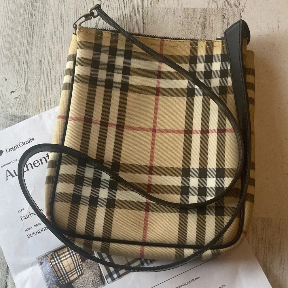 Genuine Burberry London Nova Check  Black and Beige  Crossbody Bag w/COA - Picture 4 of 17
